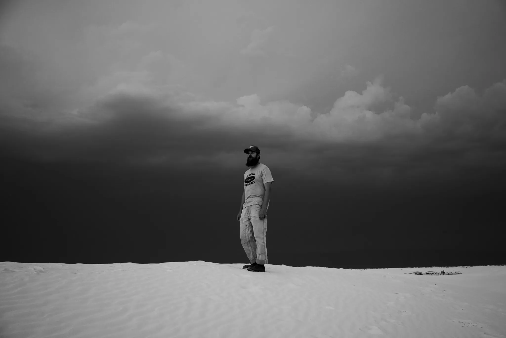 Daniel stands atop a dun in White Sands National Park, New Mexico.