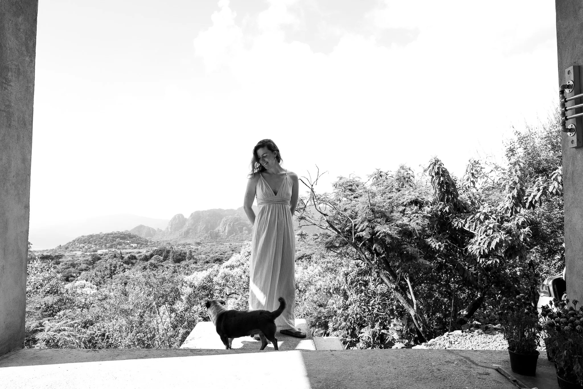 Erin stands on the patio of a home in remote Mexico.